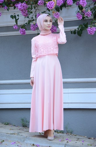 Powder Hijab Dress 9032-06