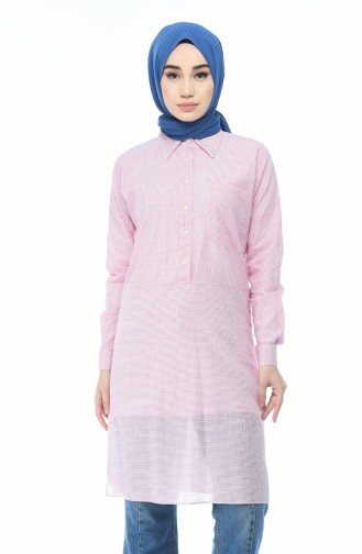 Çizgili Tunik 4435-01 Pembe