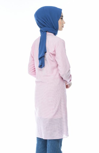 Çizgili Tunik 4435-01 Pembe