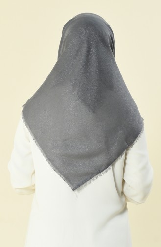 Düz Pamuksu Simli Eşarp 901538-08 Füme