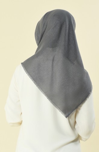 Düz Pamuksu Simli Eşarp 901538-08 Füme
