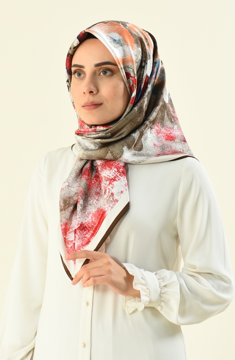 red and cream scarf