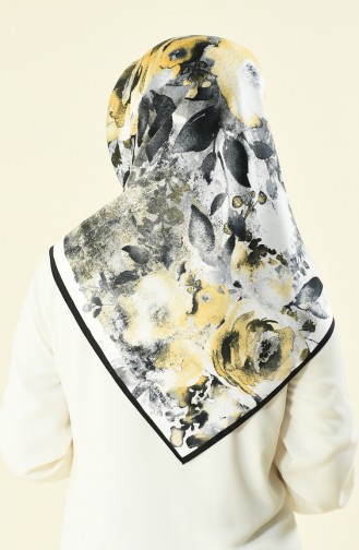 Karaca Patterned Rayon Scarf Black White 90591-10