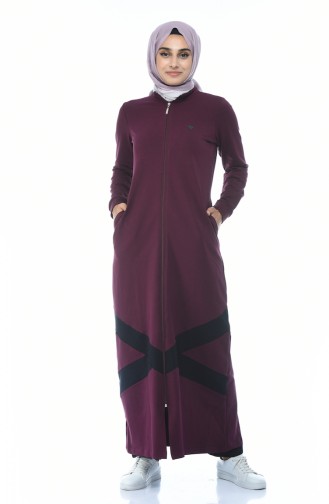 Sports Striped Dress Burgundy color 9097-02