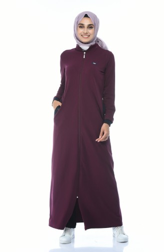 Zippered Sports Dress Burgundy color 9098-01