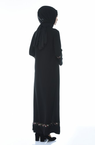 Abaya Brodée 0007-01 Noir 0007-01