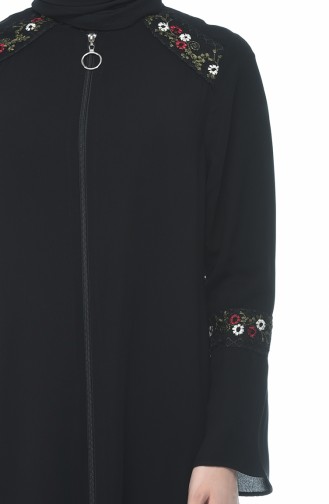 Abaya Brodée 0007-01 Noir 0007-01