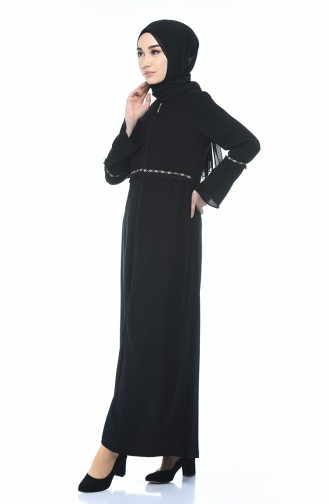 Abaya Brodée 0008-01 Noir 0008-01