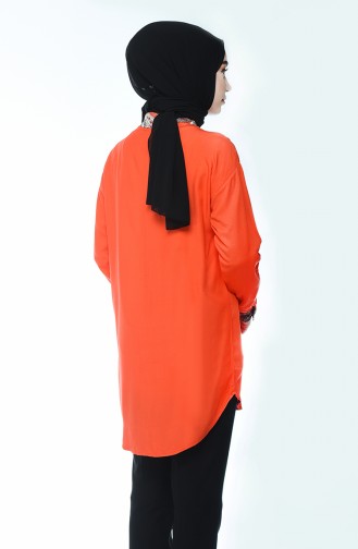 Chemise Détail Manches et Col 0003-01 Corail 0003-01