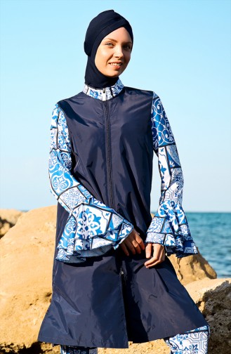 Navy Blue Swimsuit Hijab 19101-01