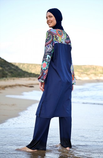 Maillot de Bain Hijab 19109-01 Bleu Marine 19109-01