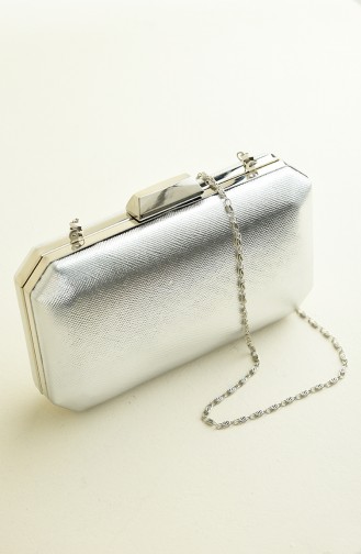 Sac de Soirée Pour Femme 0277-07 Argent 0277-07