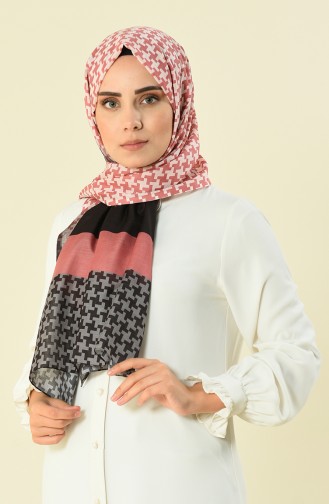 patterned cotton shawl Dried rose 95298-02
