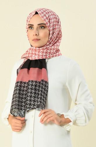 patterned cotton shawl Dried rose 95298-02