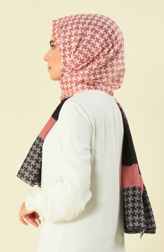 patterned cotton shawl Dried rose 95298-02