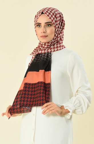 Châle Coton a Motifs 95298-03 Orange 95298-03