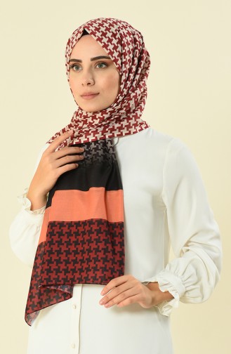 patterned cotton shawl Orange 95298-03