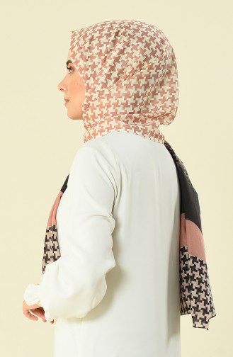 patterned cotton shawl Light Brown 95298-07