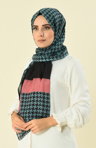 Patterned cotton shawl Dark Rose Dried 95298-09