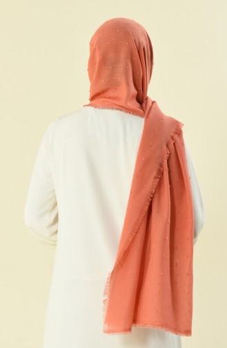 Pompon Shawl Orange 19042-41