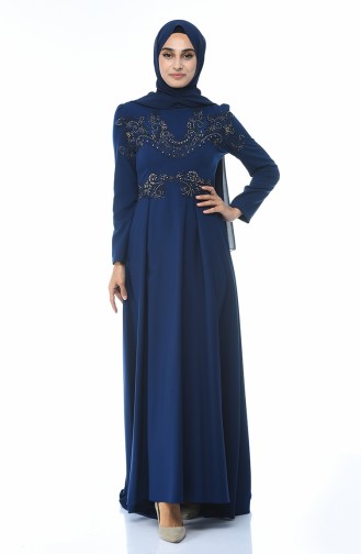 Habillé Hijab Bleu Marine 9516-02