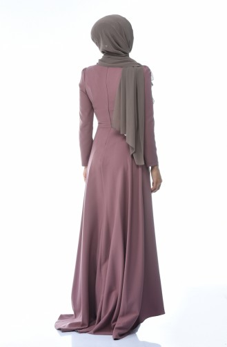 Dusty Rose Hijab Evening Dress 9516-05