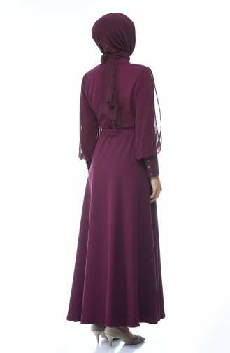Plum Hijab Dress 9437-05
