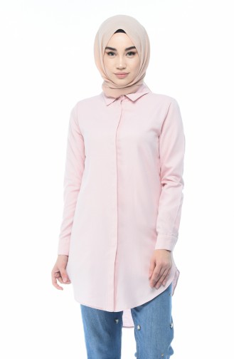 Oxford Düğmeli Tunik 5426-03 Pudra