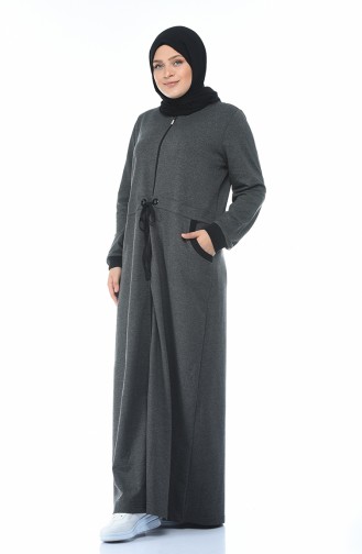 Abaya Sport a Fermeture Grande Taille 10011-04 Antracite 10011-04