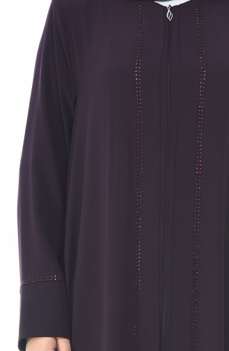 Abaya Grande Taille 8376-02 Pourpre 8376-02