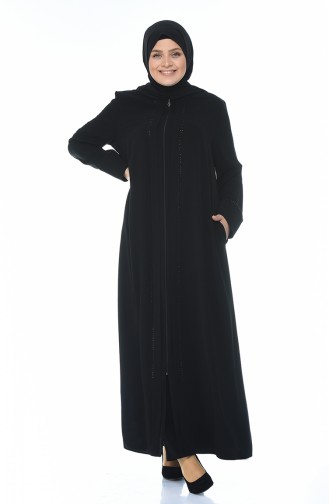 Abaya Grande Taille 8376-03 Noir 8376-03