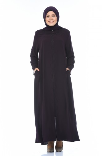 Abaya Grande Taille 8378-02 Pourpre 8378-02