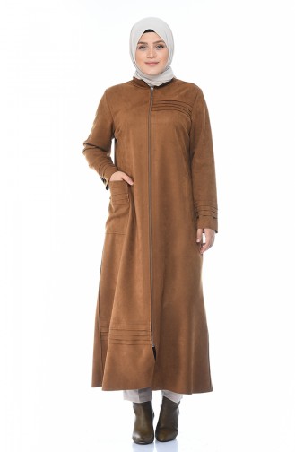 Grosse Grösse Wildleder Hijab-Mantel 0385-01 Senf 0385-01