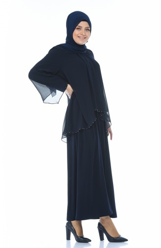 Habillé Hijab Bleu Marine 3147-05