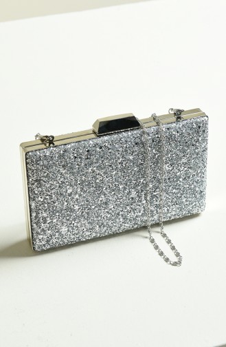 Silver Gray Portfolio Clutch 0274-03