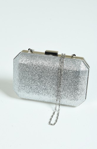 Silver Gray Portfolio Clutch 0291-01