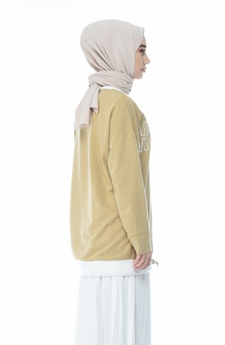 Sweatshirt Imprimé 0732-03 Beige 0732-03