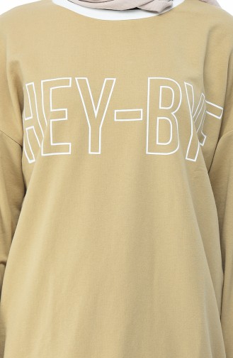 Sweatshirt Imprimé 0732-03 Beige 0732-03