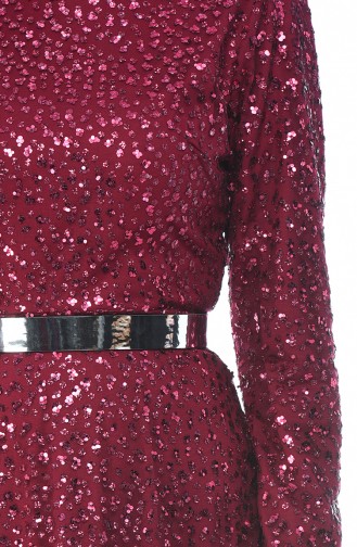 Robe de Soirée a Ceinture 3805-01 Plum 3805-01