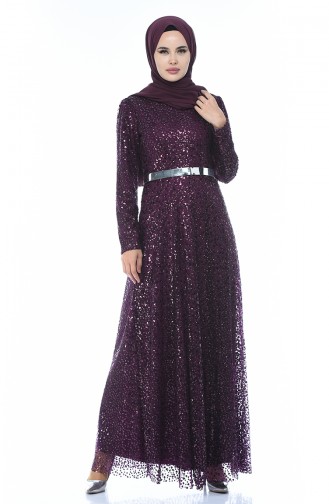 Lila Hijab-Abendkleider 3805-03