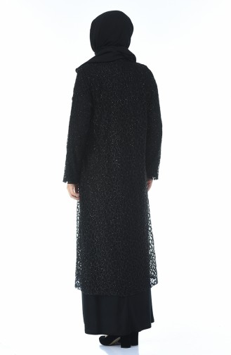 Black Hijab Evening Dress 2228-02