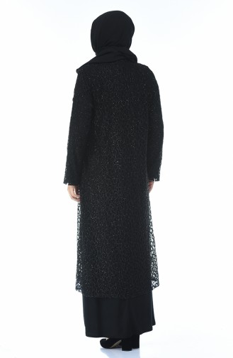 Black Hijab Evening Dress 1066-01