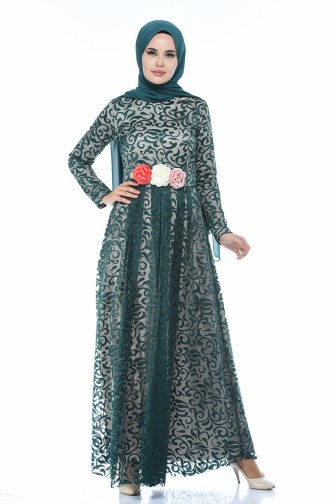 Smaragdgrün Hijab-Abendkleider 5037-09