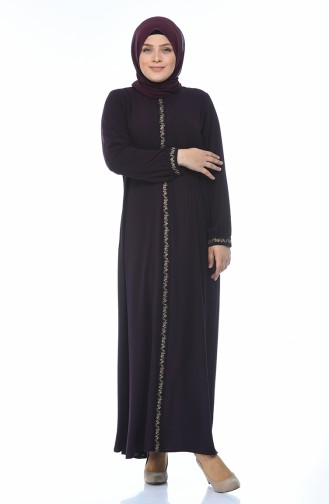 Purple Hijab Dress 8377-02