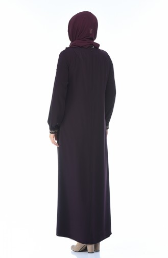 Robe Brodée Grande Taillee 8377-02 Pourpre 8377-02