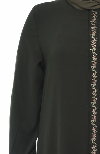 Khaki Hijab Dress 8377-03