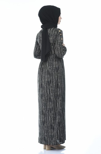 Geknöpftes Kleid 1205-01 Schwarz 1205-01