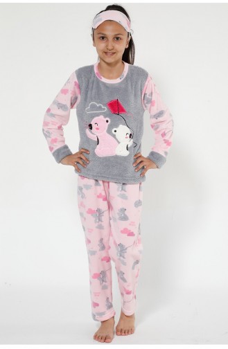 Kinder Welsoft Pyjama Set 4522-01 Grau Pink 4522-01