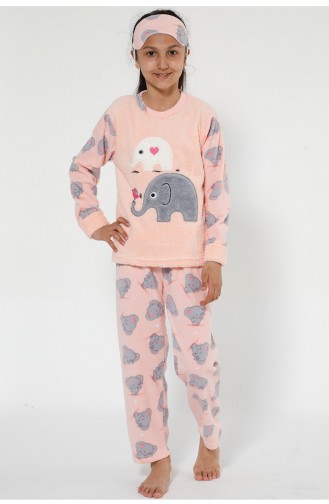 Çocuk Welsoft Pijama Takımı 4526-01 Pembe