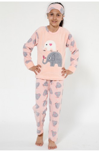 Çocuk Welsoft Pijama Takımı 4526-01 Pembe